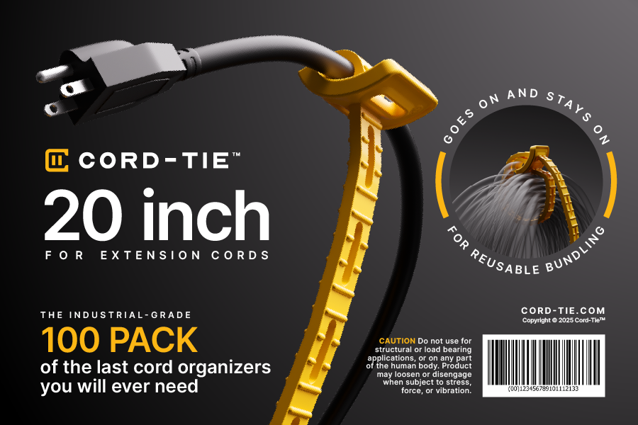 Cord-Tie 20" for Extension Cords - 100 Pack
